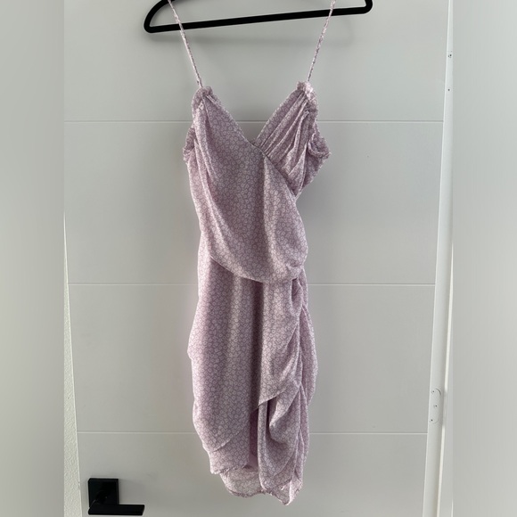 Cotton candy la pink & white tie open back ruffle mini dress formal wedding M - Picture 8 of 12